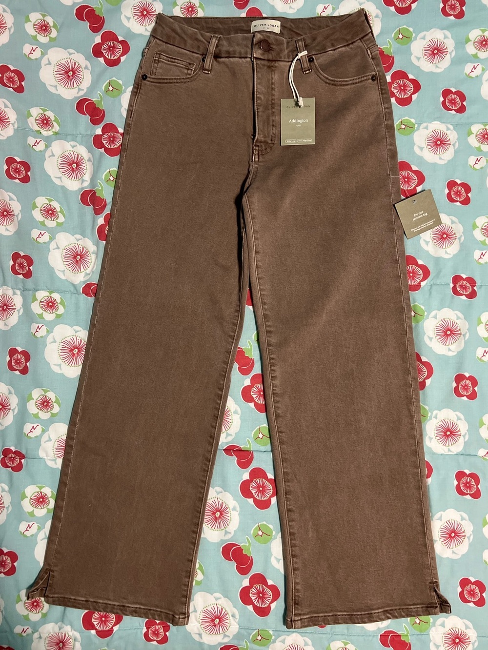 Oliver Logan Mocha Addington Wide-Leg Jeans size 27